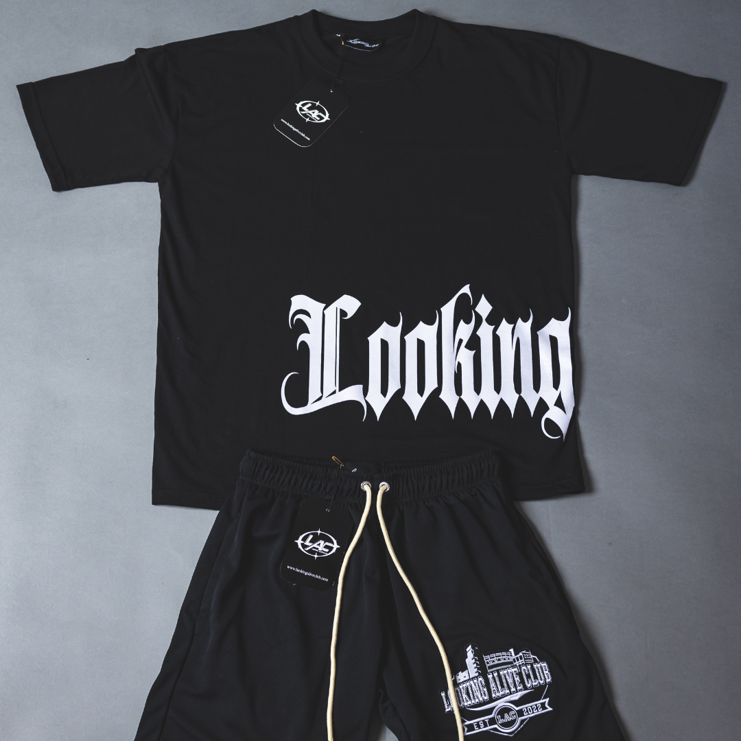 Looking Alive Club Motto Black Tee